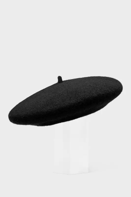 Maison Margiela Black Felted Wool Beret Black online