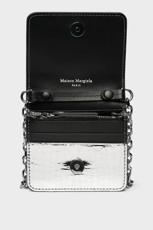 Maison Margiela Chained Leather Wallet – Mirror Silver online
