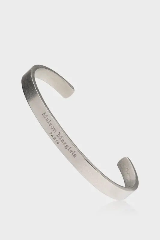 Maison Margiela Logo Medium-Width Cuff Bracelet Polished palladio online