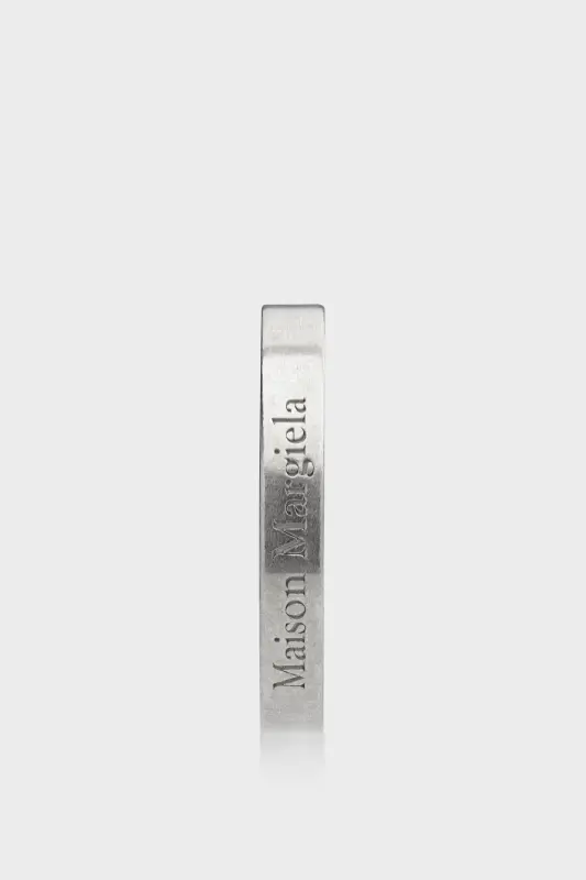 Maison Margiela Logo Ring Polished palladio online