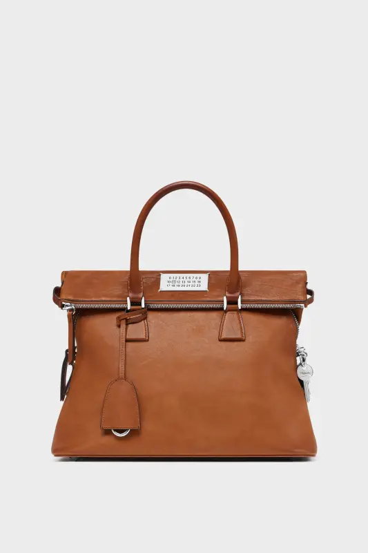 Maison Margiela Brown Leather 5AC Crossbody Bag Loved To Death Medium Cognac online