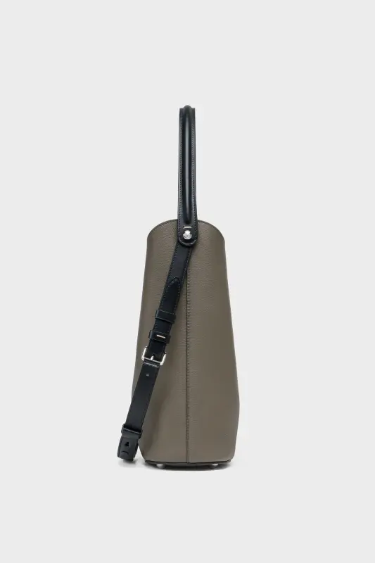 Maison Margiela Brown Leather Dress-Age Hobo Bag Graphite and black online