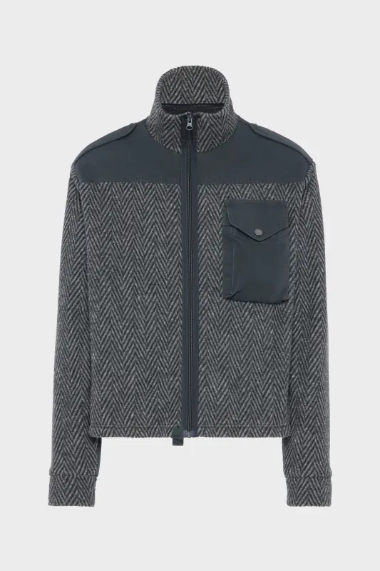 Maison Margiela Jacquard fleece caban Gray online