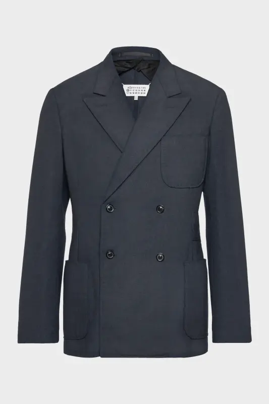Maison Margiela Mens Blue Wool Blazer Dark blue online