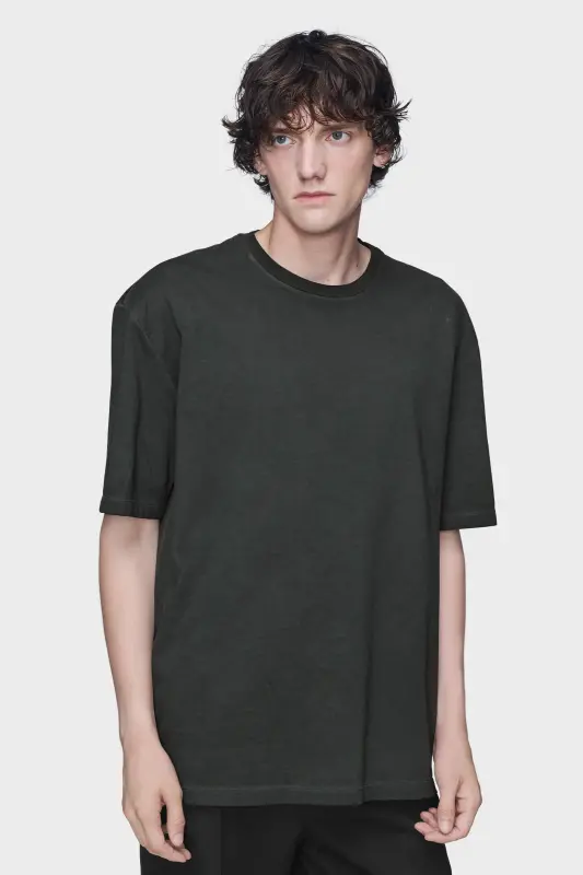 Maison Margiela Mens Gray Cotton Oversized T-Shirt Dark grey online