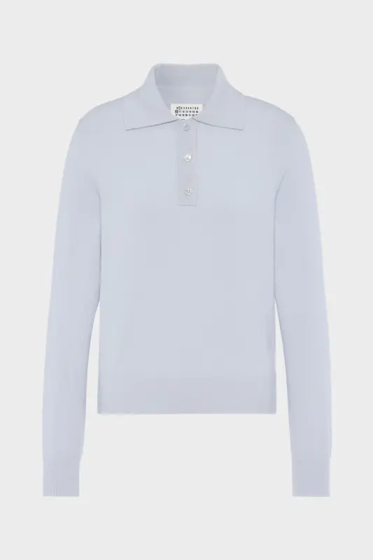 Maison Margiela Polo Knit Top Pale Blue online