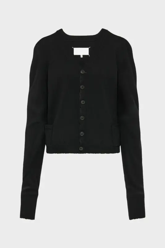 Maison Margiela Wool v-neck cardigan Black online