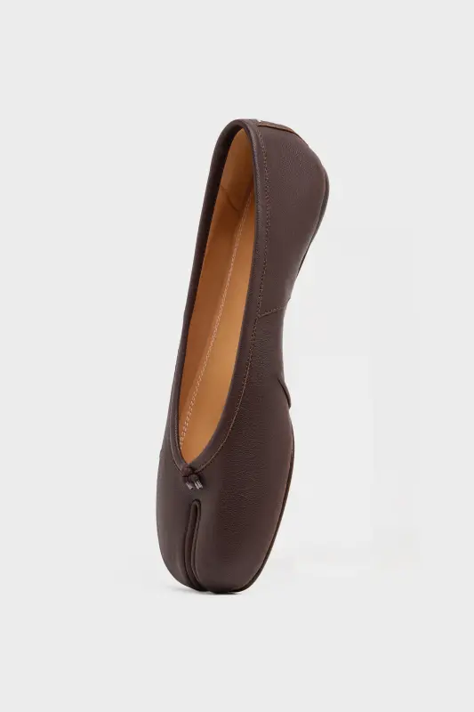 Maison Margiela Womens Brown Leather Tabi New Ballerina Shoes Brown online