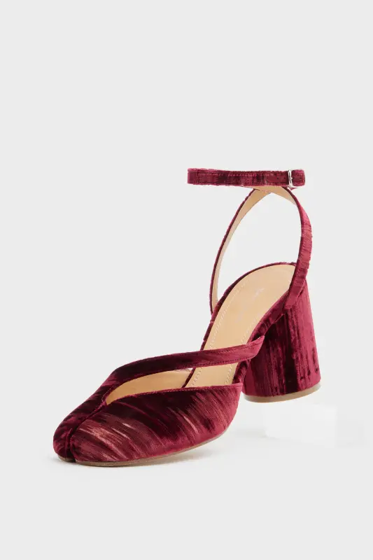 Maison Margiela Womens Red Viscose Tabi Sandal Pump Cordovan red online